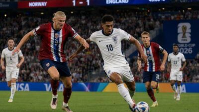 Norwegia vs Inggris Imbang 1-1 di Babak Pertama Perempatfinal Piala Dunia 2026